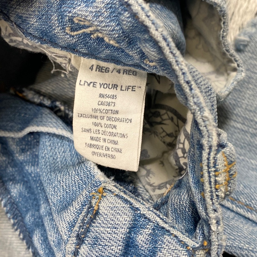 American Eagle Jeans 4 Regular Womens Light Blue Distressed Bootcut Low Rise - Picture 6 of 14